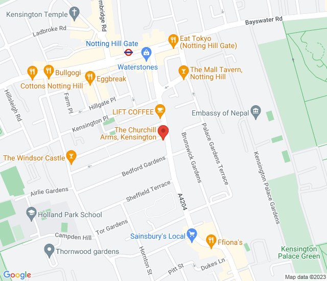 The Churchill Arms map address