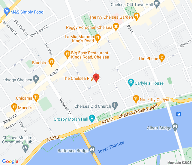 The Chelsea Pig map address