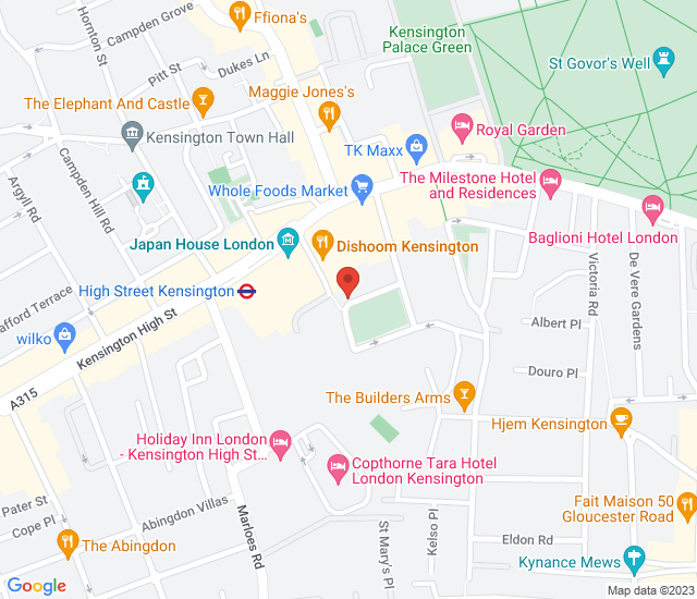 Dishoom - Kensington map address
