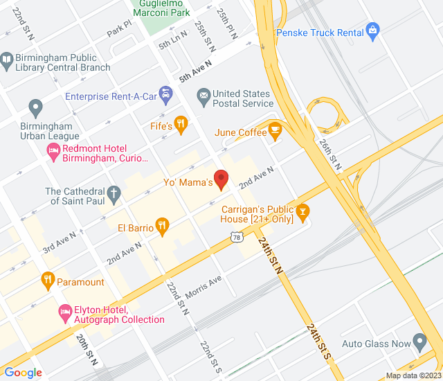 Yo' Mama's map address